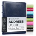 thumbnail image 1 of Gallery Leather Large Address Book with Alphabetical Tabs up to 480 Records, Leather Notebook Hardcover, Telephone and Address Books - 9x7, Desk Address, Acadia Navy, 1 of 4