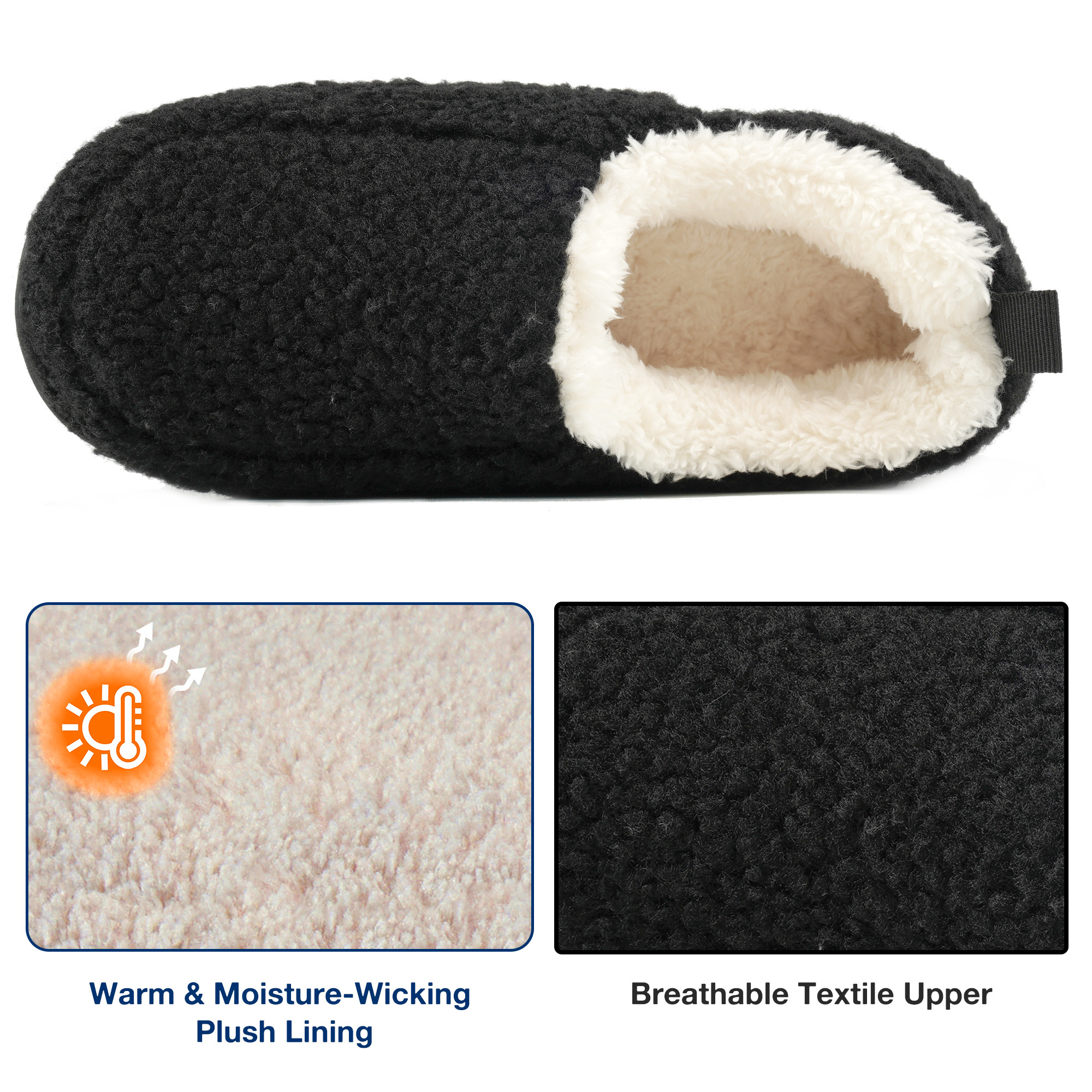 Ecetana Women's Memory Foam Warm Plush Fleece Scuff Slipper photo 3