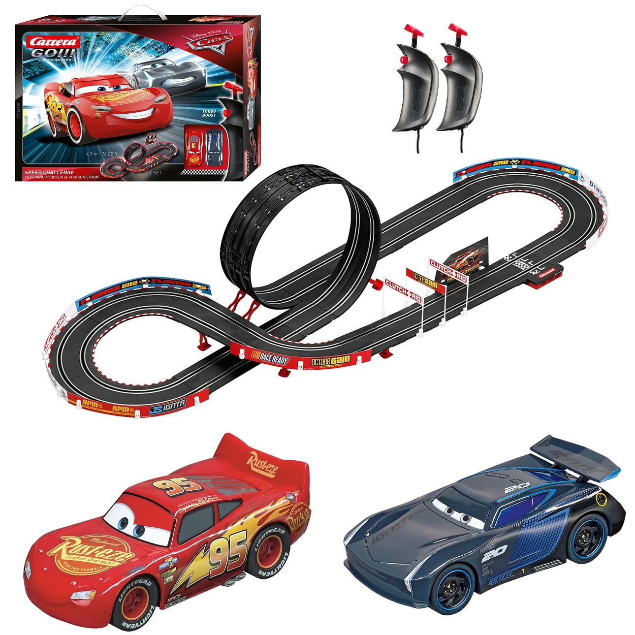 Carrera Go Disney Pixar Cars Speed Challenge Electric Slot Car Racing Track Set 1 43 Scale Walmart Com Walmart Com