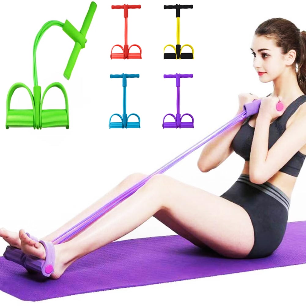 Details about   4-Tubes Foot Pedal Resistance Band Pull Tension Rope Fitness Exercising Yoga 