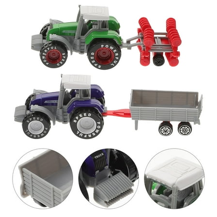 OFFIGAM 2pcs Tractor Model Educational Toys Assorted Color Truck Shape Party Favors for Kids