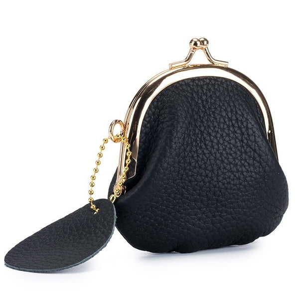 Fiudx Monedero Retro, Elegante Mini Bolso con Clip, Solución de Almacenamiento de Piel de Vaca Suave, Diseño Práctico y de Fácil Acceso, Organizador de Uso Diario, Perfecto para Mujeres a La Moda.
