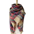 thumbnail image 1 of Bufanda de otoño e invierno para mujer, bufanda clásica a cuadros con borla, manta gruesa cálida y suave, chal envuelto, 1 of 5