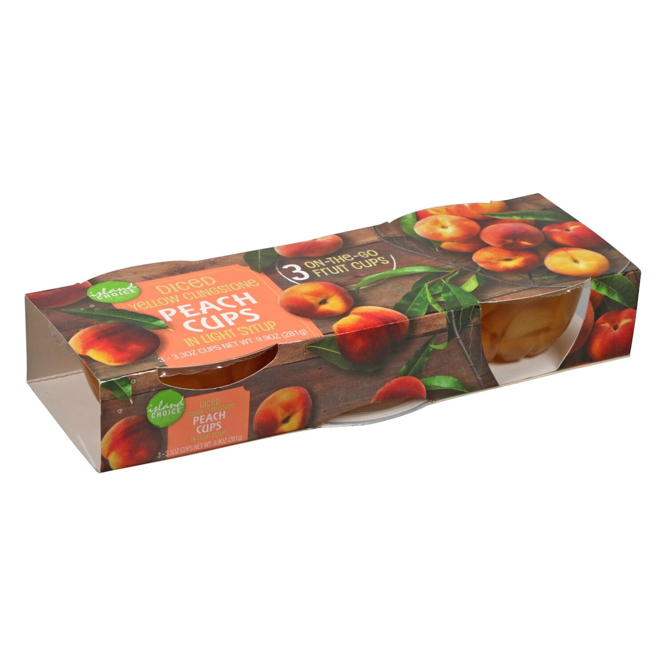 Island Choice Yellow Clingstone Diced Peach Cups, 3ct. Packs