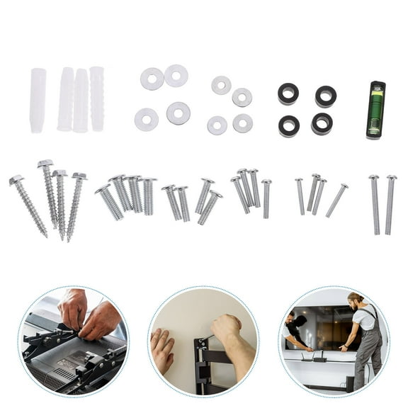 1 Set TV Mount Iron Screws Heavy Duty Wall Mounting Hardware Universal Iron Mount Screws for TV