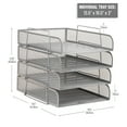 thumbnail image 3 of Mind Reader Stackable Paper Tray, Desktop Organizer, File Storage, Office, Metal Mesh, 10.5"L x 13.5"W x 11.25"H, 4 Pcs., Silver, 3 of 7