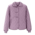 thumbnail image 5 of Pounoo Gift Quilted Lightweight Jackets for Women Button Down Puffer Long Sleeve Jacket Oversized Casual Winter Coats with Pocket, 5 of 6