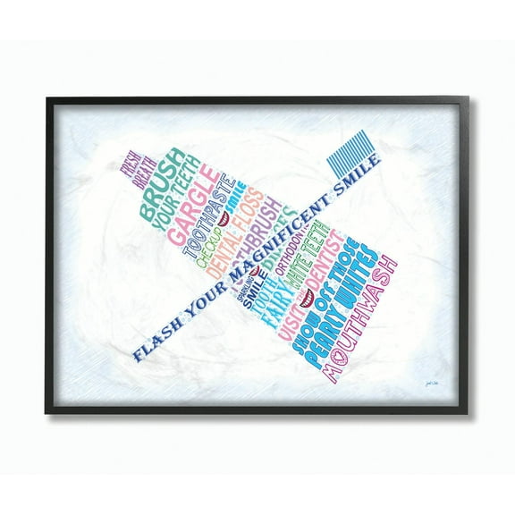Stupell IndustriesFlash Your Smile Typography BathroomFramed Wall Art by Janet White