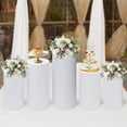 thumbnail image 4 of Loyalheartdy 5Pcs Round Cylinder Pedestal Stand Wedding Birthday Party Cake Flower Display Pillars Freestanding Metal Cylinder Pedestal Decor White, 4 of 12