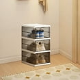 thumbnail image 6 of YIKA Thickened Plastic Shoe Storage Box Organizer Stackable Foldable Installation-Free Shoe Rack Shoe Cabinet with Lid Drop Front Door for Closet Entryway Under Bed Sneaker Organizers and Storage, 6 of 6
