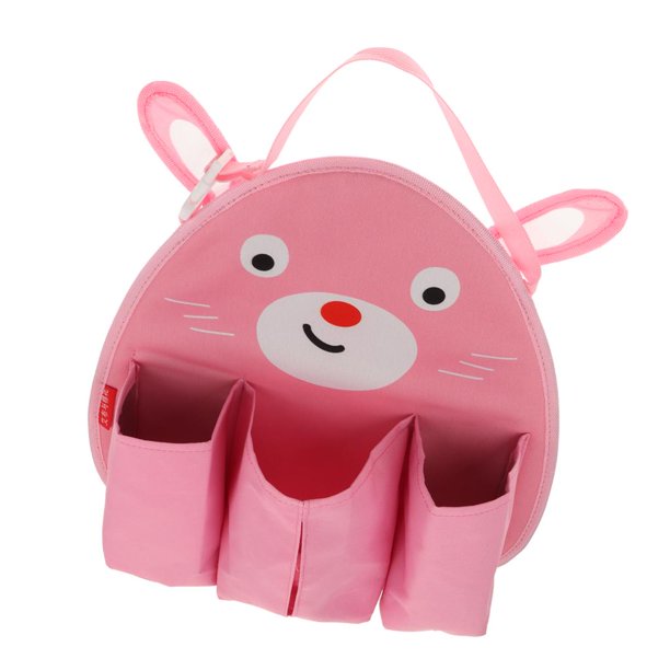 Organizador de almacenamiento de vehículos bolso de almacenamiento del coche de dibujos animados de los niños caja de pañuelos de animales conejo rosa Magideal Organizador de almacenamiento de vehículos