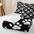 thumbnail image 4 of Homewish White Dog Paw Prints Quilt Full,Black Full Bedspread Sets,3 Pieces, 4 of 7
