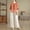 Orange, variant on Linen Set for Women Cotton Linen 3/4 Sleeve Embroidered Tops and Pants Loose Fit for Seniors Embroidered Matching Linen Sets Two Piece Lounge Set for Women Orange M