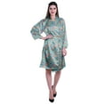 thumbnail image 2 of Moomaya Printed Womens Kimono Robes Short Satin Silk Bridal Robe Loungewear, 2 of 8