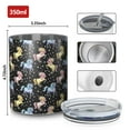 thumbnail image 4 of 12oz Coffee Tumblers Black Cartoon Colorful Unicorn Pattern Stainless Steel Vacuum Insulated Travel Tumbler Coffee Cups Mug with Lid and Straw with Cleaning Brush for Cold & Hot Drinks, 4 of 5