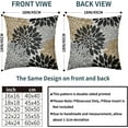 thumbnail image 4 of Black Brown Pillow Covers 16x16 Set of 2 Grey Dahlia Modern Geometry Flower Decorative Throw Pillows Outdoor Summer Floral Farmhouse Pillowcases Cushion Case Decor for Home Sofa Couch Bed, 4 of 6