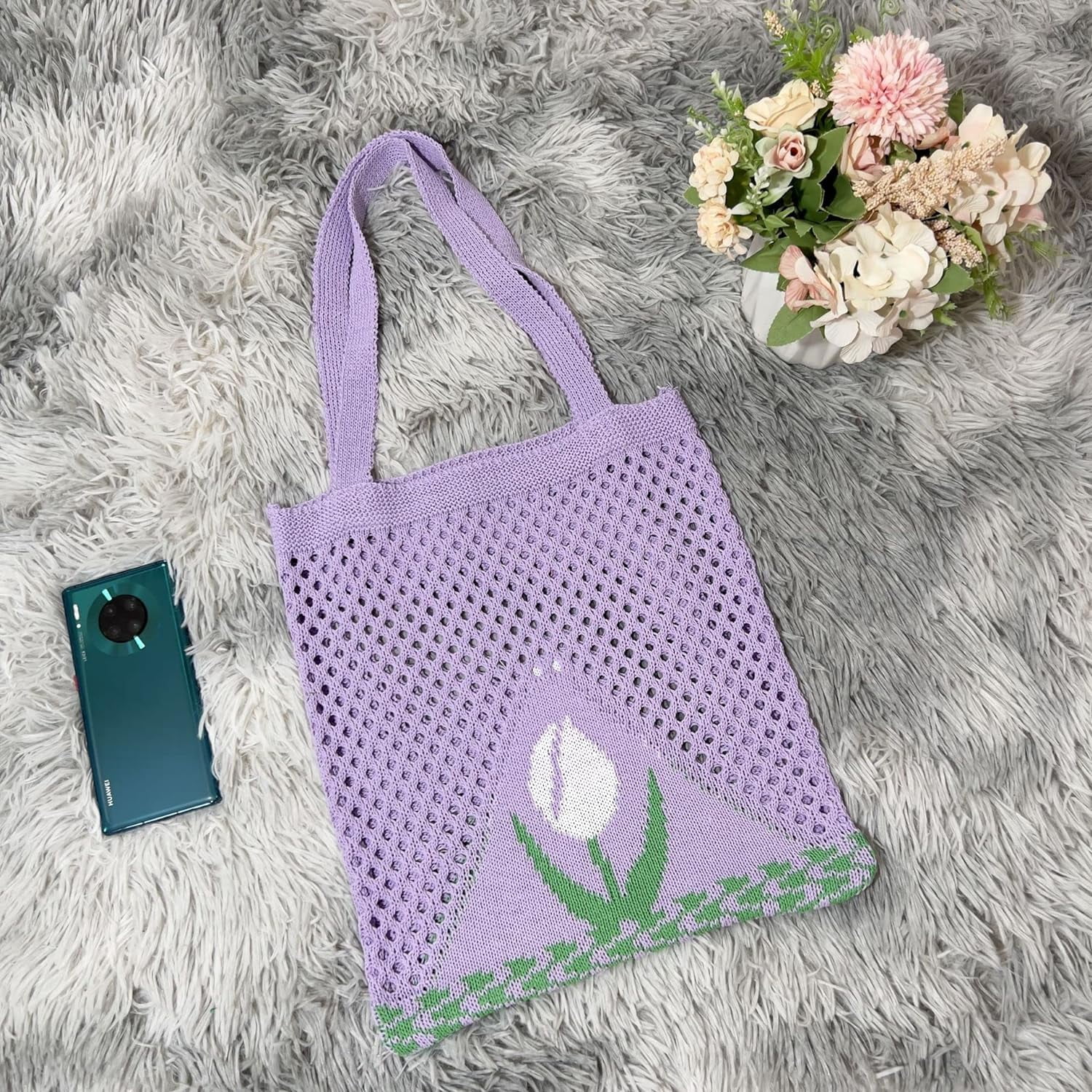 Kukuzhu Fairy Tote Bag Aesthetic Tote Bag Y2k Bag Tote Bag Aesthetic Y2k Crochet Tote Bag Aesthetic