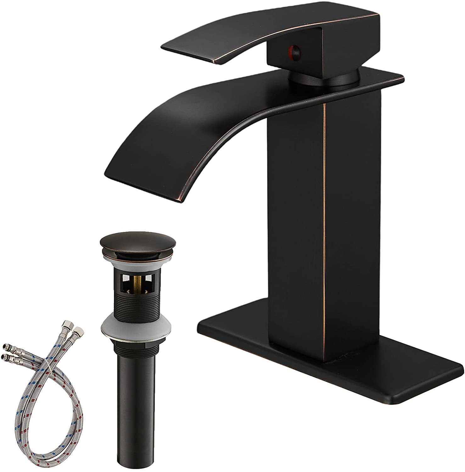LED Oil Rubbed Bronze Bathroom Basin Sink Faucet Dual Handle Vanity Mixer Tap LED Oil Rubbed Bronze Bathroom Basin Sink Faucet Dual Handle Vanity Mixer Tap