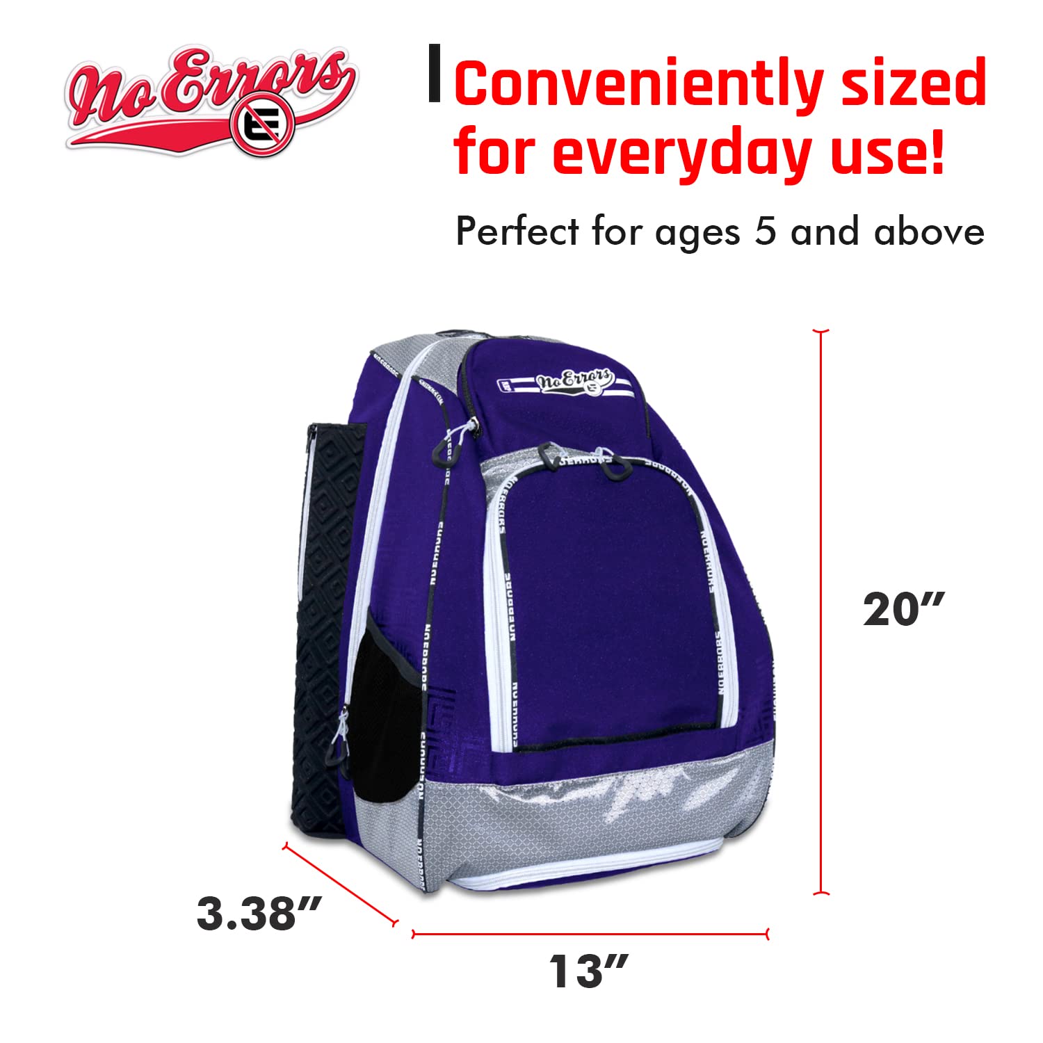 Sports RBP Rookie Baseball and Softball Backpack - Youth Baseball and Softball Bat Bag with Fence Hooks - Baseball and Softball Equipment Bag for Kids
