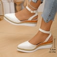thumbnail image 5 of Women's Wedge Sandals Closed Toe Pointed Toe Slingback Casual Summer Shoes with Adjustable Buckle Strap Jute Platform Heel Non Slip Comfortable Dress Sandals for Women Plus Size Available, 5 of 10