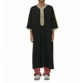 thumbnail image 2 of XDZJLR Mens T Shirts Arab Long Sleeve Embroidered Thobe Traditional Middle Robe for Muslim Wear Elegant Dress Long Robe With Pockets Tops, 2 of 3