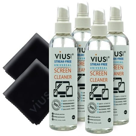 Screen Cleaner – vius Premium Screen Cleaner Spray for LCD LED TVs, Laptops, Tablets, Monitors, Phones, and Other Electronic Screens - Gently Cleans Bacteria, Fingerprints, Dust, Oil (8oz