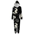 thumbnail image 2 of Family Halloween Pjs Matching Sets Halloween Print Long Sleeve Zippered One Piece Pajama Hooded Jumpsuit Winter Halloween Pjs Family Set, 2 of 4