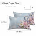 thumbnail image 3 of Waterproof Throw Pillow Covers Set of 2, 20x12 Inch Spring Pink Flower Decorative Pillowcases Outdoor Pillow Slip Cushion Covers Set for Couch Tent Lavender Botanical Blue Wood Board, 3 of 7