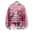 thumbnail image 7 of ZQUUVOU Women's Sweater Casual Round Neck Christmas Printed Long Sleeve Knitted Blouse (Pink,M), 7 of 7