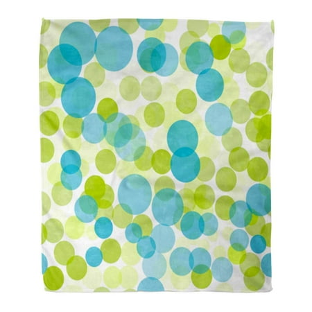 Funky Fabric Sofas SIDONKU Throw Blanket Warm Cozy Print Flannel Colorful Circle Green and Blue Polka Dots Pattern Color Funky Light Water Comfortable Soft for Bed Sofa and Couch 58x80 Inches ()