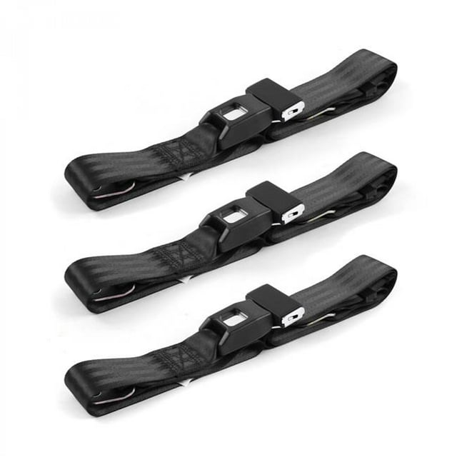 Ford 1952-1954 Standard 2 Point Black Lap Bench Seat Belt Kit - 3 Belts