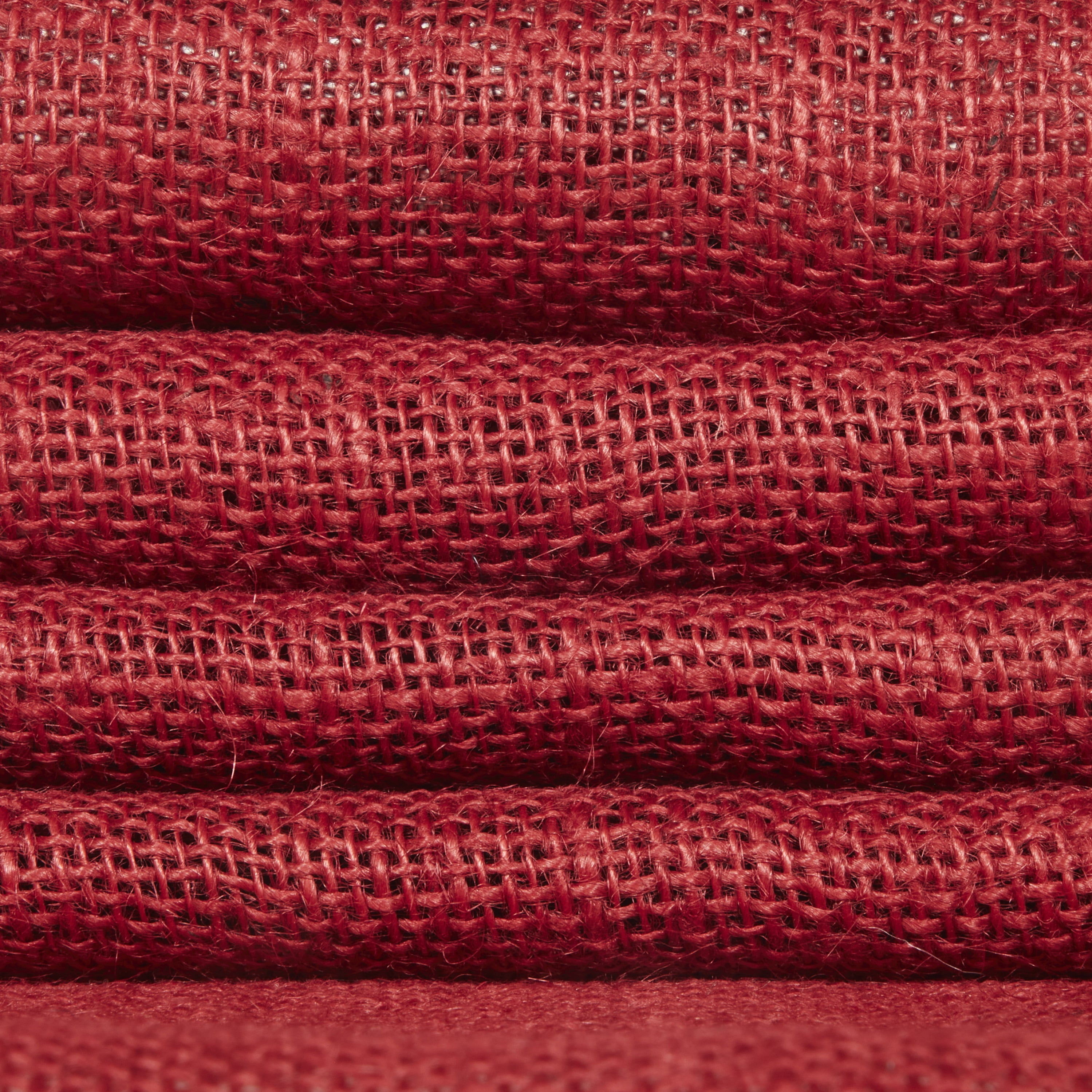 Love, Laugh, Craft Jute Burlap Roll Precut, Finished Edges, 6"W x 5-Yards, Red