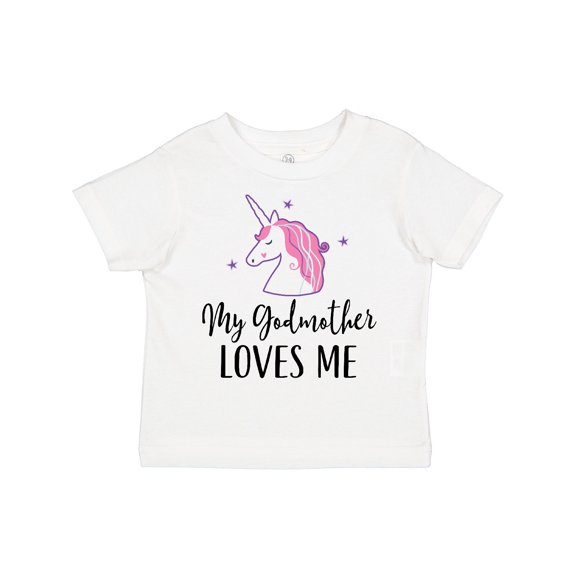 Inktastic My Godmother Loves Me Unicorn Girls Toddler T-Shirt