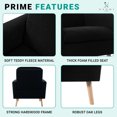 thumbnail image 3 of Frida Fleece Minimalist Accent Chair Set of 2 – Black, 3 of 10