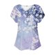 thumbnail image 4 of Fiudx Ofertas y Liquidaciones Top de Primavera/Verano de Manga Corta Informal de Moda con Cuello En V para Mujer, 4 of 4