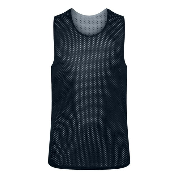 C2 Sport B58585092 Youth Reversible Mesh Tank Top, Graphite & White - Extra Small