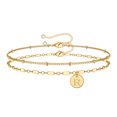thumbnail image 1 of TINGN Gold Bracelets for Women Girls 14K Gold Plated Disc Charm Gold Bracelet Jewelry, 1 of 9