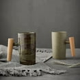 thumbnail image 2 of Nordic Earth Mugs, Japanese-style Vintage Ceramic Coffee Mug With Wood HandleGift, 2 of 5