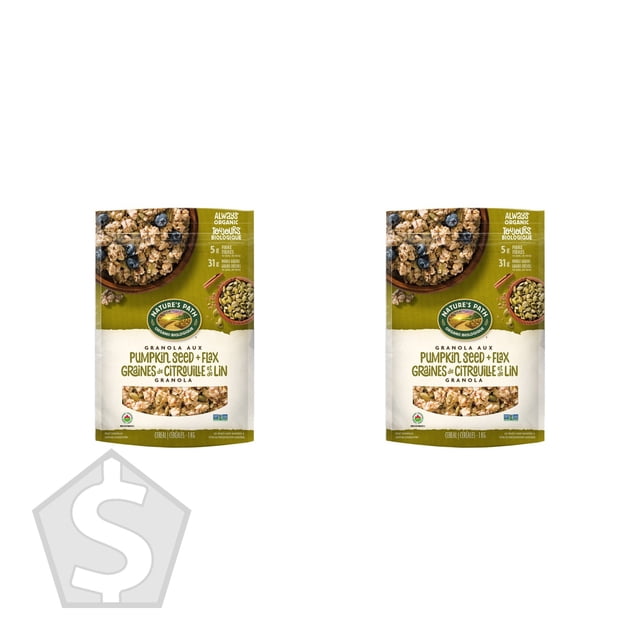 Nature’s Path Organic Pumpkin Flax Granola 1 kg Bags (Pack of 2), 2 kg Total
