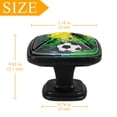 thumbnail image 4 of 4 Pcs Cabinet Handle Drawer Pulls Doodle Sport Soccer Knobs with Screws Square Furniture Office Cabinet Knob Decoration, 4 of 7