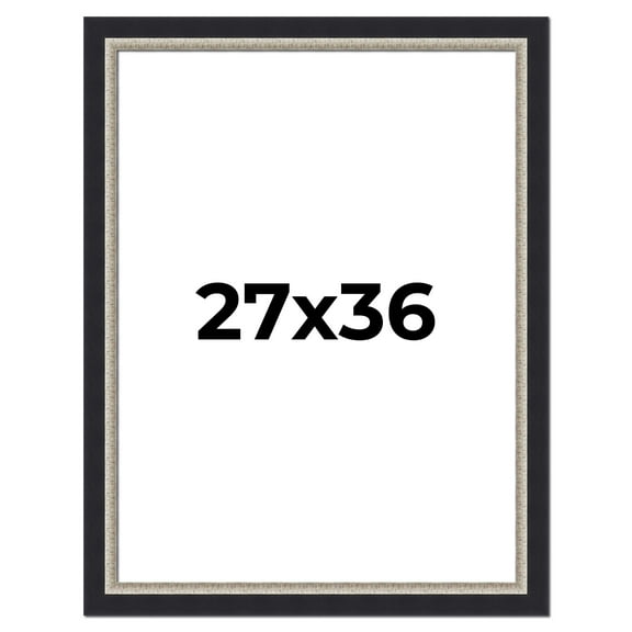27x36 Frame Black Real Wood Picture Frame Width 2.25 Inches | Interior Frame Depth 0.5 Inches |