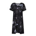 thumbnail image 3 of Lolmot Robe d'Été pour Femmes à Imprimé, Manches Courtes, Col en V, Longueur Mi-Cuisse, Robe Mode, 3 of 5