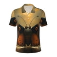 thumbnail image 2 of Daiia Majestic Butterfly Sunset Pattern Men’s Polo Shirts,Solid Deck Shirt,Classic Fit, Breathable Cotton Polo for Casual and Sport Wear-4X-Large, 2 of 7
