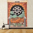 thumbnail image 1 of Colgante de pared de la luna, estrella y sol, tarot, colgante de pared de adivinación de estilo europeo medieval para decoración del hogar, tapiz de la luna, 150cm x 130cm Feliz Sencillez, 1 of 2