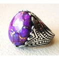 thumbnail image 3 of Purple Copper Turquoise Mens Ring, Natural Copper Turquoise, Silver Jewelry, 925 Silver Ring, Birthday Gift, Heavy Mens Ring, Arabic Design, Ottoman Style Ring, Christmas, Turkey Mens Signet Ring, 3 of 5