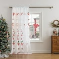thumbnail image 6 of NWOKYZGH Christmas Ombre Sheer Curtains 84 Inch Length for Living Room - Christmas Print Semi Voile Light Filtering Rod Pocket Drapes for Bedroom, 51" x 84", 1 Panel, 6 of 6