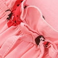 thumbnail image 6 of Summer New Pink Strawberry Print Ruffle Edge Bow Neckline Girls' Fashion Sleeveless Strap Home Casual Dress, 6 of 8