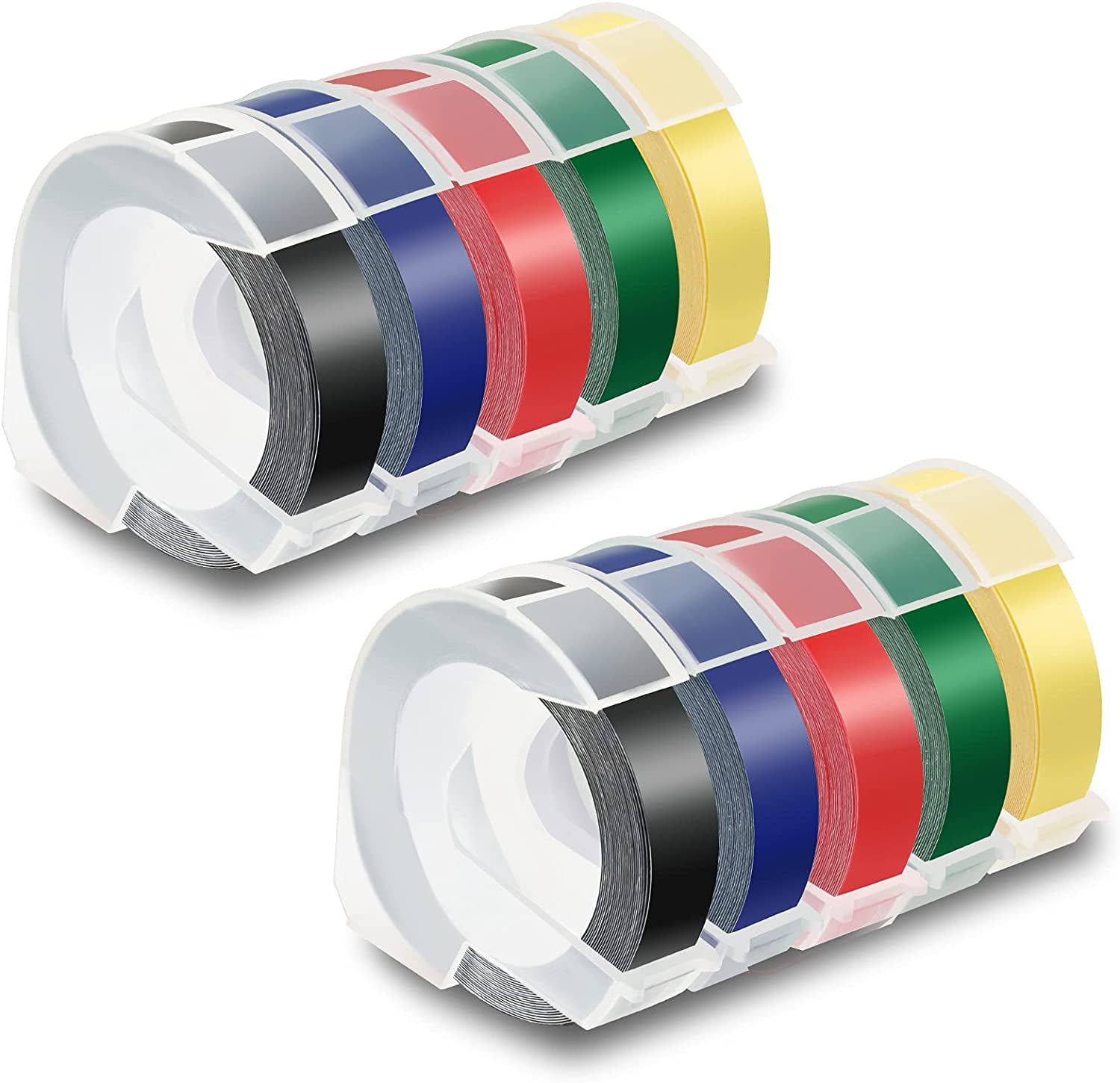 5 Pack Glossy Red Label Tape for Dymo 3D 9mm Embossing Label Maker Tape 3/8" 