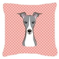thumbnail image 3 of Caroline's Treasures BB1298PW1818 Checkerboard Lime Green Italian Greyhound Canvas Fabric Decorative Pillow , 18H x18W,, 3 of 3