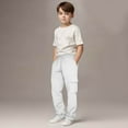 thumbnail image 2 of Girl's Causal Sweatpants New Lightweight Sweatpants for Teen Boys Casual Workout Active Joggers Elastic Waist Cargo Pants with Pockets White 9 Years, 2 of 7
